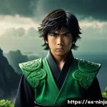 Home 17 닌자고 팬 이론 - A detailed portrait of Lloyd Garmadon as a young ninja leader, wearing his iconic green ninja outfit...