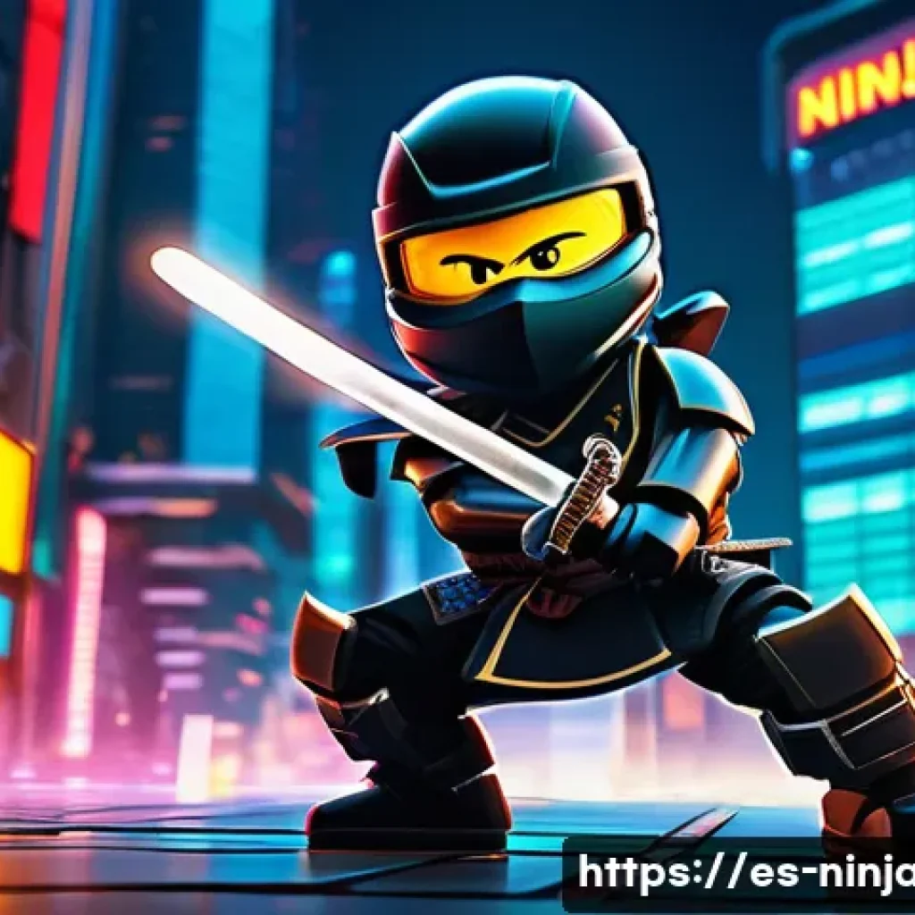 닌자고 시즌 7에서의 변화 - A dynamic scene featuring Lloyd from Ninjago in modernized ninja armor with intricate metallic textu...