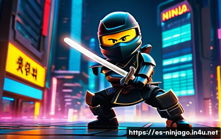 닌자고 시즌 7에서의 변화 - A dynamic scene featuring Lloyd from Ninjago in modernized ninja armor with intricate metallic textu...