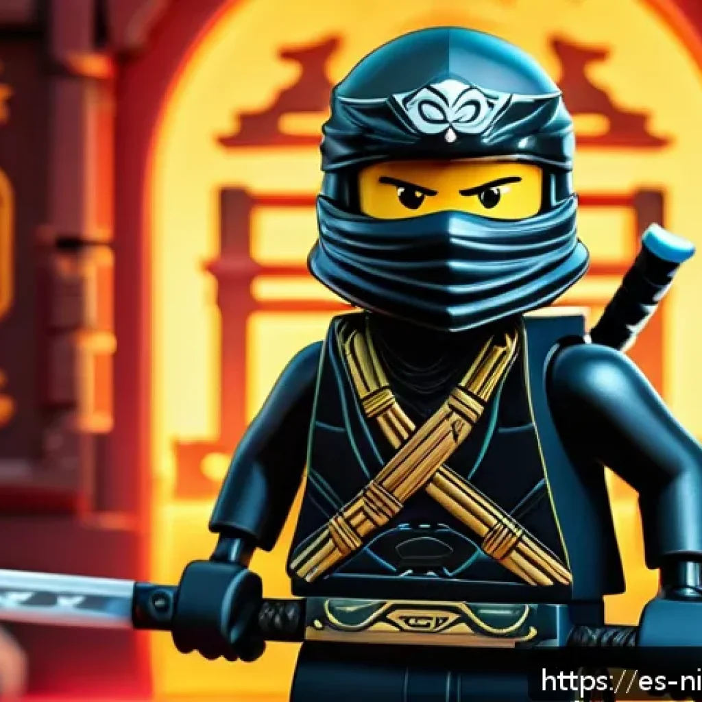 닌자고 애니메이션 제작 과정 - A dynamic 3D digital model of a Ninjago-inspired ninja character wearing detailed traditional-style ...