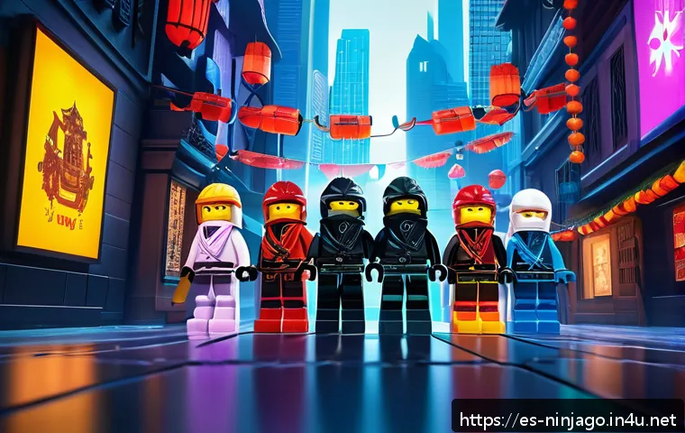 닌자고 시즌 17 가능성과 방향 - A dynamic scene showcasing the season 17 Ninjago characters in action with a blend of traditional an...