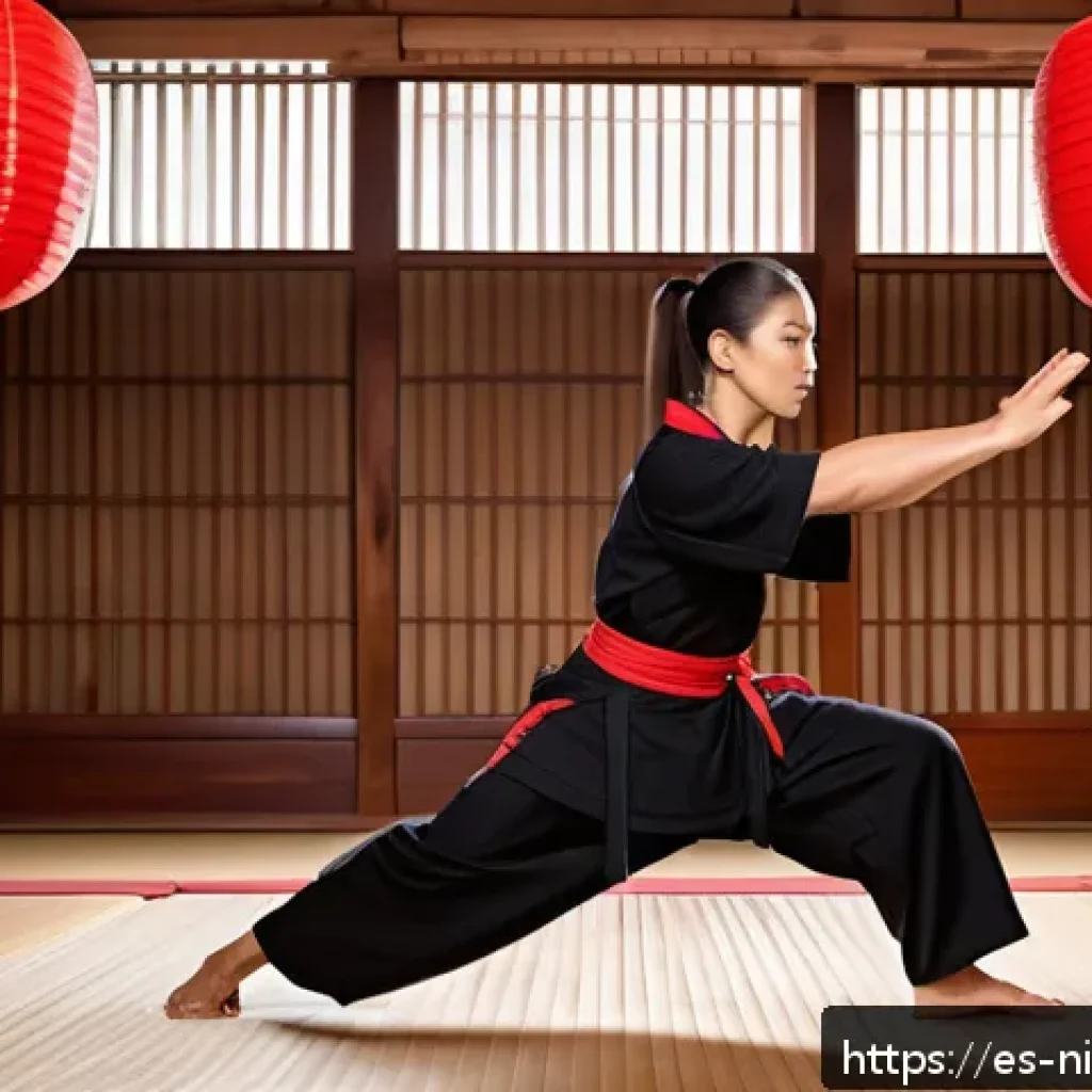 닌자고 스핀짓주 심화 강의 - A dynamic young ninja in athletic sportswear performing a precise Spinjitzu spin on a smooth dojo fl...
