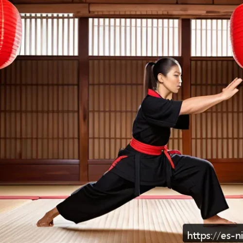 닌자고 스핀짓주 심화 강의 - A dynamic young ninja in athletic sportswear performing a precise Spinjitzu spin on a smooth dojo fl...